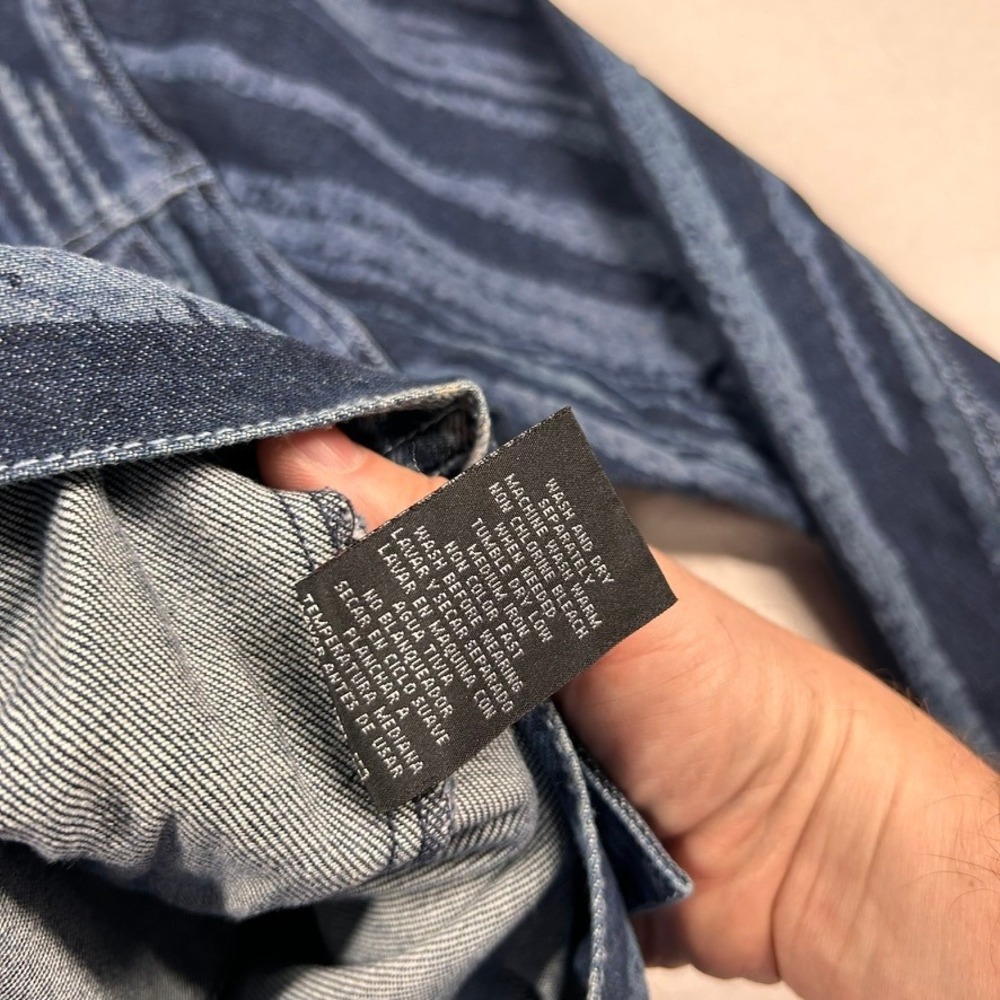 Vintage FUBU The Collection Denim Jacket Womens 3X Striped Y2K Hip Hop Hong Kong - Picture 7 of 14